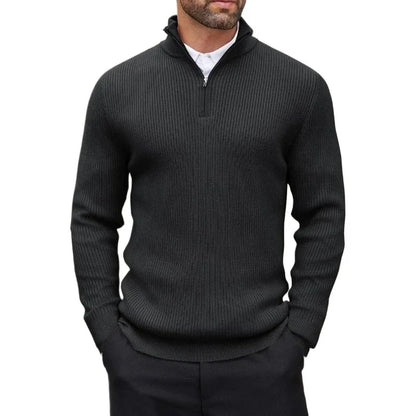 Men's Quarter-Zip Mock-Neck Sweater