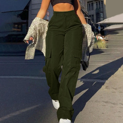 Women's High-Waist Cargo Trousers