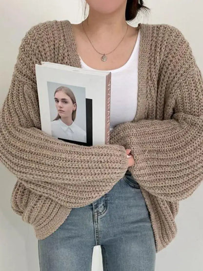 Women's Balloon-Sleeve Knit Cardigan