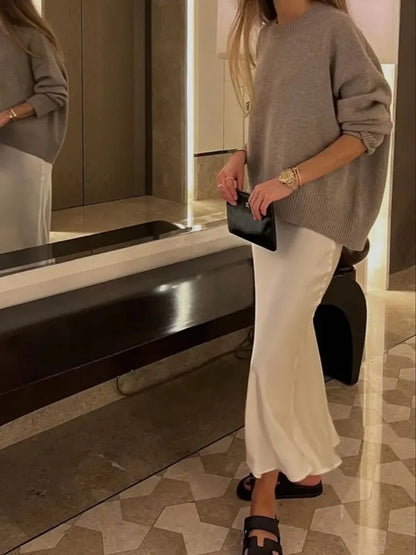 Women's Satin Midi Skirt