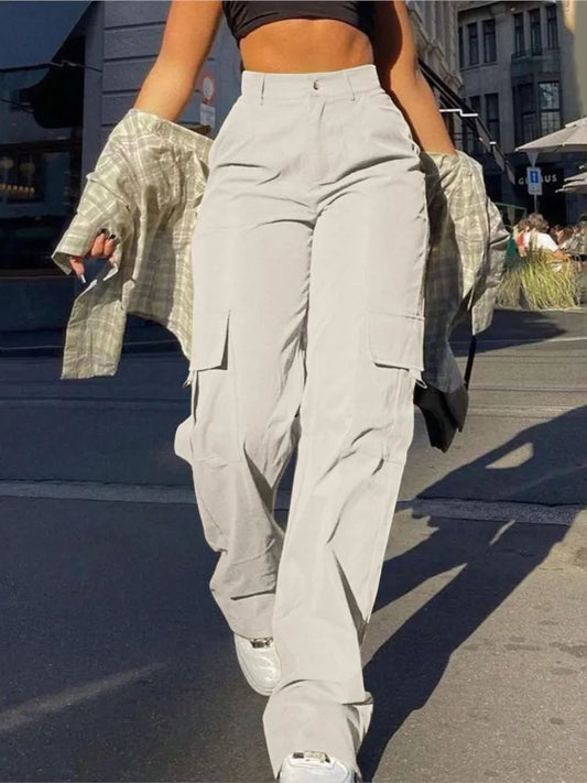 Women's High-Waist Cargo Trousers